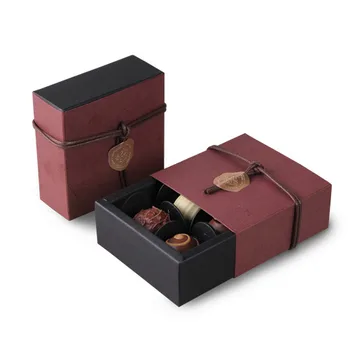9*9*3.5 CM de vin rosu / culoare 10 set Ciocolată Cutie de Hârtie de ziua îndrăgostiților, de Crăciun, Petrecere de Aniversare Cadouri Ambalare de utilizare