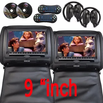 9 inch Auto Tetiera DVD Player perna Universal Digital Ecran fermoar Monitor Auto USB FM TV Joc de la Distanță IR gratuit două căști