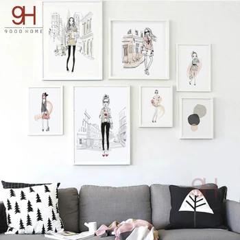 900D Postere Si Printuri de Arta de Perete Panza Pictura Poze de Perete Pentru Camera de zi Fata de Moda Decorare NOR014