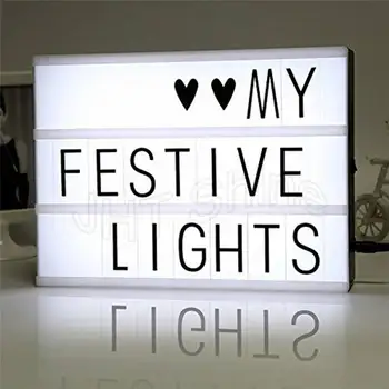 A4 Mini Cinematografică Cutie de Lumină Cinema Placa LED Scrisoare Lampa Simboluri Semn Mesaje de Bord pentru Petrecerea de Nuntă, Decorațiuni DIY Cadou