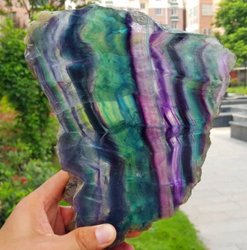 AAA+ Natural multicolor fluorit cristal piatră originale exemplare felie