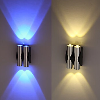 AC110V-240V 2W4W6W LED Lămpi de Perete de Interior din Aluminiu corp de iluminat în Sus și în jos lumini de Perete pentru dormitor, camera de zi de decorare lampa