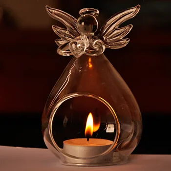 Acasă decor sticla de cristal înger vaze decor de nunta suport de lumanare lumânare în suport de sticlă, suporturi pentru lumanari sfesnice ADAUGA