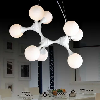 ADN-ul creative minge de sticlă lumini pandantiv accesoriu modern DIY acasă decorare sala de mese fier pandantiv lampă E27 bec