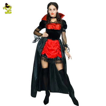Adult Deluxe Vampir Costume de Vrajitoare Costum Regina Cosplay Contesa Rochie Pentru bal mascat de Halloween Femei cosplay show