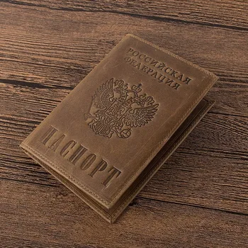 AGBIADD femei din Piele Capac Pașaport rus Emblema logo-ul Titularului Cardului de Credit Document de Călătorie Acoperă Titularii de Pașapoarte B598