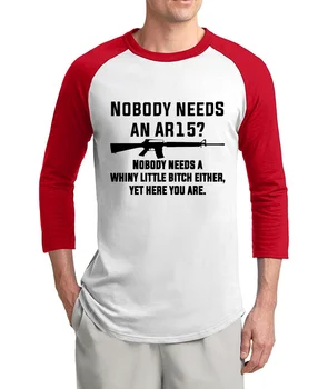 Ai Nevoie de Un AR de 15 hip hop amuzant barbati tricou 2017 vara maneca trei sferturi t shirt din bumbac vrac se potrivi raglan bărbați t-shirt