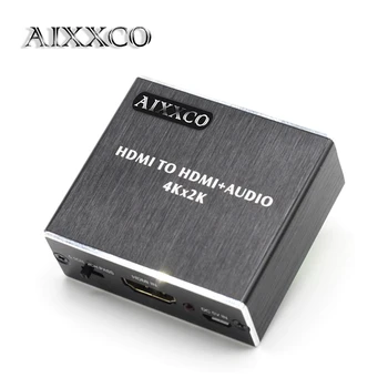 AIXXCO HDMI Audio extractor HDMI la HDMI cu Optic TOSLINK SPDIF + 3.5 mm Stereo Audio Converter Extractor Audio HDMI Splitter