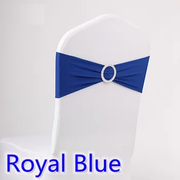 Albastru Royal culoare scaun nunta cercevea spandex bandă cu cataramă de diamant pentru huse lycra papion spandex cercevea panglică la vanzare