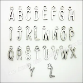 Aliaj de litere brățară cu farmecele de Timbru Inițială O-Z singură Antice de argint tag alfabetul Pendent Farmec Bijuterii DIY