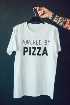 Alimentat de pizza tricou, funny t-shirts, tricou femei, graphic tee, text t-shirt, moda topuri tricou, hipster t-shirt-C811