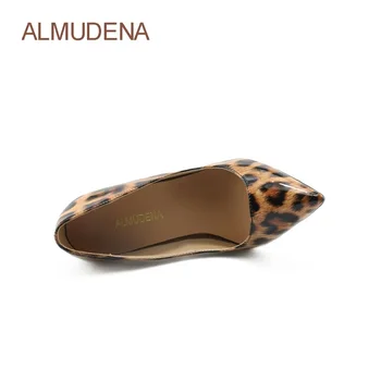 ALMUDENA Celebritate Brand de Lux Subțire Toc Pompe Leopard Imprimate Subliniat Toe Petrecere, Pantofi Nunta, Pantofi de Dropship Pompe