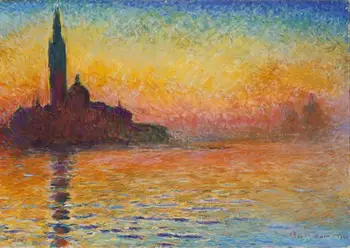 Amurg în Veneția de Claude Monet Tablouri în Ulei de Reproducere Moderne, Panza Printuri de Imagini de Peisaj opera de Arta Picturi