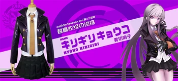 Anime Super Danganronpa Kirigiri Kiyouko Dangan-Ronpa Cosplay Costum set Complet+mănuși și cravată Costum de Halloween pentru femei