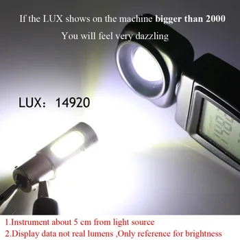 ANMINGPU Semnal de Lumină 2x Super-Luminos COB Led P21W 1156 BA15S Condus R5W Auto Reverse Lumini cu Led-uri Albe lumini de Zi Lumina