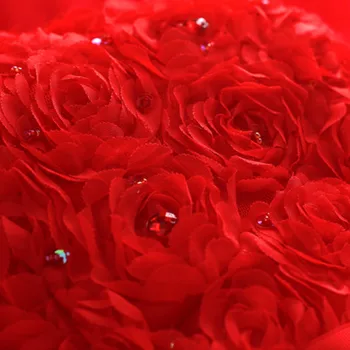 AnXin SH trandafir Roșu Dantelă înainte de termen lung și scurt cu coadă de mireasa rochie de seara cina paine prajita ștrasuri din mărgele flori rochie de seara 2130