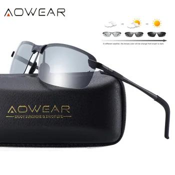 AOWEAR Mens Cameleon Bărbați ochelari de Soare Polarizat de Conducere Fotocromatică Ochelari de Siguranță cu Mașina Ochelari Oculos Lentes De Sol PG50