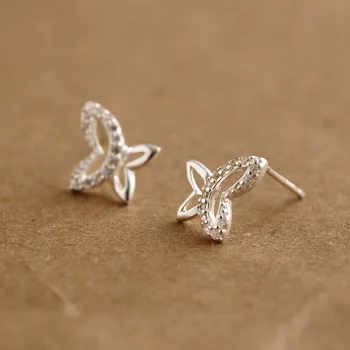 Argint 925 cerceii sunt Mici de zircon fluture pentru femei cadouri