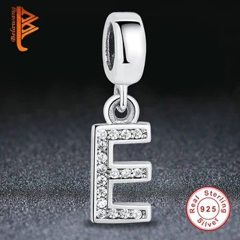 Argint 925 Litera E Cristal, Alfabet Farmecul Original se Potrivesc BW Bratari Coliere DIY Bijuterii Accesorii
