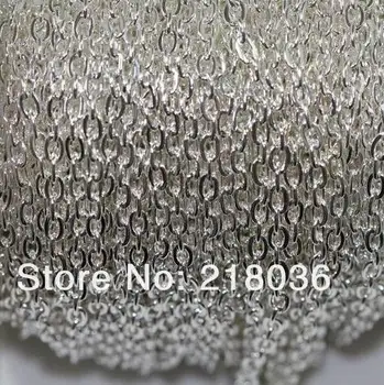 Argint antic Cablu Deschide Link-ul de Fier Lanț de Metal Pentru Coliere Brățară Accesorii Bijuterii DIY Constatările 100m 3*2 mm N1553