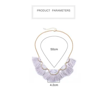 Aripa yuk tak Vânzare Fierbinte Nou Alb Bohemia Pătrat de Piatră Tassel Pandantiv Colier pentru Femei Declarație Bijoux Petrecere Moda Bijuterii