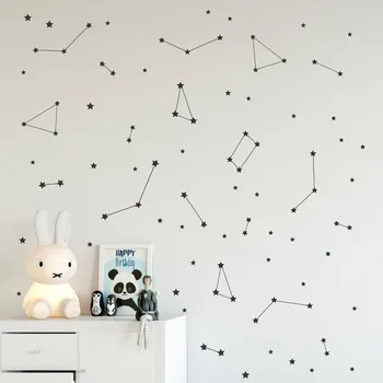 Arta speciala Constelație de perete decal Zodiac Astronomie autocolante dormitor Copii Decor Mural Spațiu Dormitor Autocolant Perete NY-417