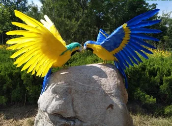 Artificiale pasăre mare 45x60cm frumoase pene de papagal de raspandire aripile papagal artizanat prop,grădină acasă decorare cadou p2222