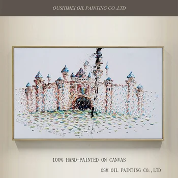 Artist profesionist de Mână-pictat de Înaltă Calitate Castelul Pictura in Ulei Pe Panza Moderne Abstracte Castelul Pictura De Perete Decorativ