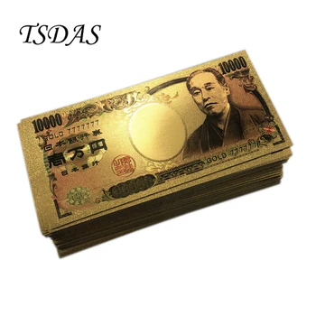 Aur 7777777 Lucky 7 Bani de Aur Colectie Aur de 24K Folie de Bancnote Japonia 10000 Yeni Aur a Bancnotelor 100buc/lot