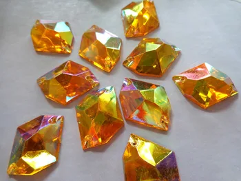 Aur AB culoare 100buc 21*16mm cristal coase pe pietre cosmice forma flatback Acryl strass Diamant Bijuterie de piatra