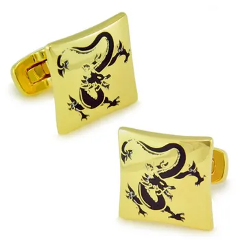 Aur Galvanizare + piața de Email Cuffliks model dragon de metal de înaltă calitate pentru bărbați butoni + Transport Gratuit !!! nasturi metalici