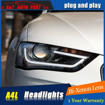 Auto Styling Pentru A4 far de asamblare 2013-16 Pentru A4 LED lampă de cap Înger led DRL fata de lumina Bi-Xenon Obiectiv h7 cu hid kit 2 buc.