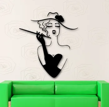 Autocolante de perete Pentru Camera Fetelor Detașabil de Vinilin Perete Decal Citat Fierbinte Sexy Fata de Moda Rochie Stil Pălărie Decor Acasă de Artă LA155