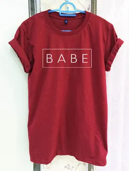 BABE Tricou ClothingTumblr Sloganul Citat Roșu Purpuriu Femei Tricou Tricou cu Maneci Scurte T-Shirt-C814
