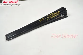 Bambus Kung Fu Lupta Ventilator, Practică Arte Marțiale de Performanță Ventilator,Wu shu ventilator, Double Dragon (negru)