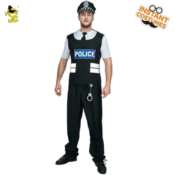 Barbati populare de Poliție Costum Petrecere de Halloween Slim Fit Rochie Fancy Haine Barbati frumosi Poliție Costume Cosplay