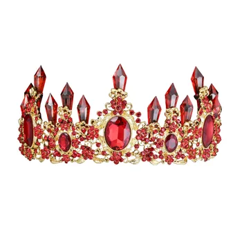 Baroc Mireasa Nunta Accesorii de Par Coroana Roșu Verde Tiara Albastru Diademe și Coroane Bijuterii de Păr diadema corona diademe HG107