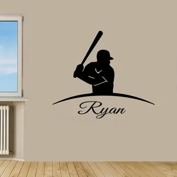 Baseball Autocolante de Perete Pentru Camere de Copii Nume Personalizat de Perete Decal Băieți Dormitor Vinil Acasă Artă Murală Sport Personalizat Numele SYY821
