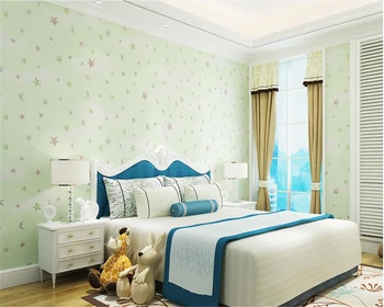 Beibehang camera Copii personalitate hârtie de perete nețesute băieți și fete cald dormitor romantic stele albastre papel de parede tapet 3d