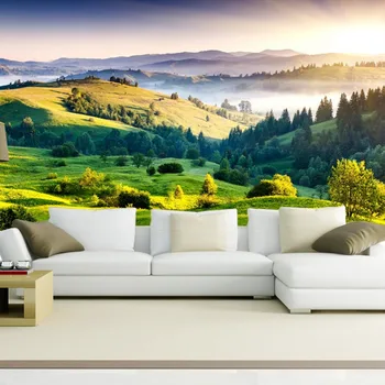 Beibehang canapea fundalul stereoscopic 3d tapet peisaj TV camera de zi tapet de fundal de munte cu pășuni