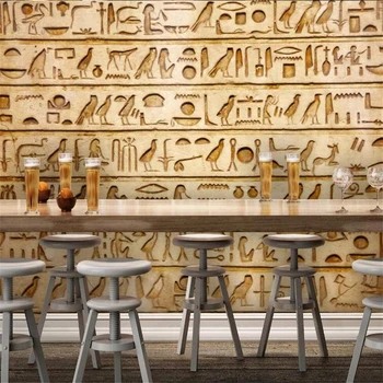 Beibehang papel de parede para quarto Personalizat tapet Clasic retro hieroglife Egiptene bar, restaurant fresce tapety