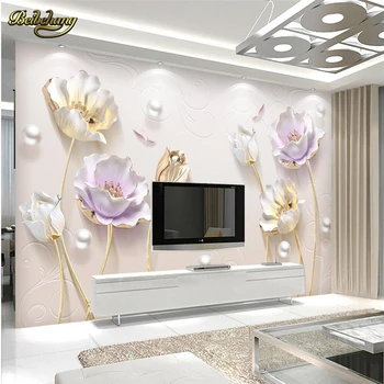 Beibehang Perla lalele Fotografie tapet pentru pereți 3 d papel de parede 3D de Artă Murală Creative Living Hotel Studiu de Hârtie de Perete