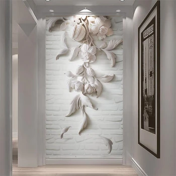 Beibehang Personalizat tapet 3d white Europene relief caramida intrarea culoar de fundal pictura murala de perete tapet 3D papel de parede