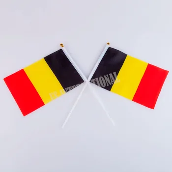 Belgia Mână Steagul National de Mână Steagul 14*21cm Poliester Dimensiuni Mici Flying Banner Personalizat Mână steagul American