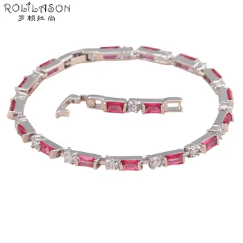 Bijuterii atractiv Aniniversary cadou pentru iubitul Rose Crystal placat cu Argint Bratari en-Gros de bijuterii de moda TBS781