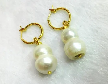 Bijuterii femei Cercei 20mm calabash white pearl Naturale cu apă Dulce pearl evidenția Legăna perla Cercei