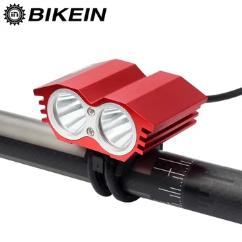 BIKEIN Ciclism Sport 2000 de Lumeni 2 x XML-T6 LED Lumina Cap Lampă Față Lumini Far Lanterna 4800mAh Baterie Cu Încărcător
