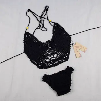 Biquinis Feminino 2018 Crochet Bikini Costume de baie Brazilian Vara Femei Bandaj Costume de baie Sexy Costum de Baie Croșetat secret