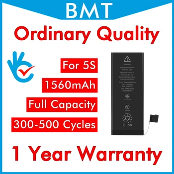 BMT 20buc/lot de Calitate Obișnuită capacitate Deplină de 1560mAh 3.7 V Baterie pentru iPhone 5S 0 zero ciclu de înlocuire a pieselor de schimb BMTI5SOQ