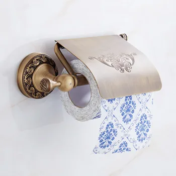 BOCHSBC Toaletă Suportul pentru Rola de Hârtie European Clasic Antic Relief Bază de Bronz Suport Prosop de Hârtie Baie, Toaletă Roll Holder